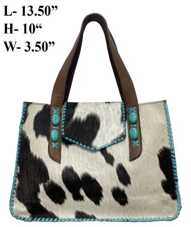 Klassy Cowgirl Hair on Cowhide Leather Conceal Carry Handbag #3